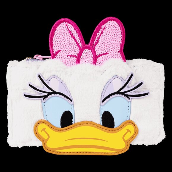 Loungefly Disney Daisy Duck Cardholder Plush Card Wallet With Zipper Pocket New - Picture 1 of 3